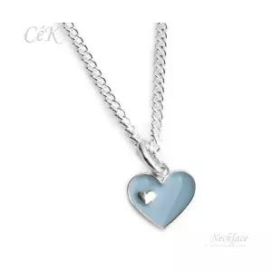 클루아조네 키즈 은목걸이 실버 하트 각인가능 CeK Kids 8196BKN
