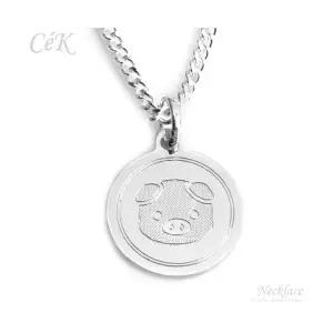 클루아조네코리아 키즈 은목걸이 스터링실버 돼지 각인가능 CeK Kids 8192KN