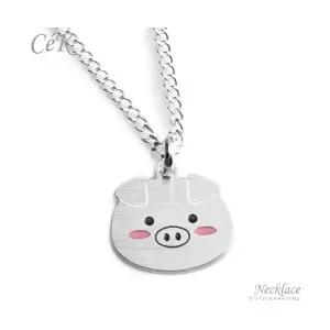 클루아조네 키즈 은목걸이 스터링실버 돼지 Pig 각인가능 CeK Kids 8169KN
