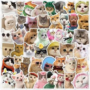 103PCS 재미있는 홀로그램 비닐 고양이 밈 스티커, 물병, 휴대폰, 킨들, 노트북, 저널, 스크랩북, 스케이트보드, 범퍼, 애호가 선물용 방수 귀여운 스티커