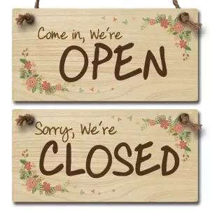 나무 오픈클로즈 양면 우드 팻말 안내판 표지판_021 (KYR-W929C36)