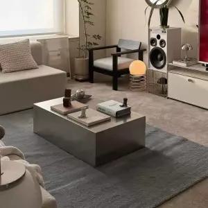 미드센츄리 거실테이블 스텐레스 카페 명품 사각 빈티지 모듈 쇠테리어