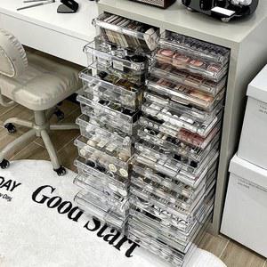 네일샵 파츠 정리함 슬라이딩 재료 소품 보관 핑크 서랍장 보관함 네일 수납장 파일
