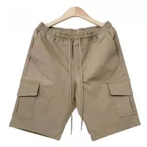 [골드스마일]남성용 허리밴딩 다용도 카고포켓 반바지 다크베이지