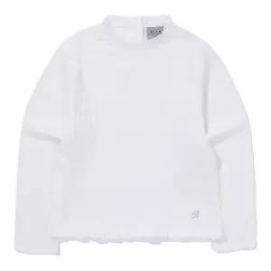 빈1 BA12BL01WT 화이트 밑단 프릴 티블라우스