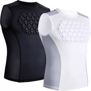 레전드핏 유소년 야구 가슴 보호대 패딩 압축 셔츠 서포트 소프트볼 축구 심장 흉골 - 2팩