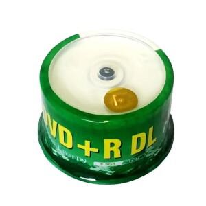 빈흰색 잉크젯 인쇄 가능 더블 레이어 기록 디스크 미디어 DVD 케이크 박스 8X + R DL 8.5GB 50 개
