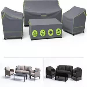 GARPROVM 방수 파티오 가구 커버 4개 세트 러브시트 소파 의자 테이블용 야외 좌석 420D 옥스퍼드 패브릭