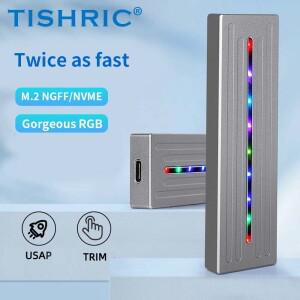 TISHRIC 외장 하드 드라이브 인클로저 게이밍 2230 2242 디스크용 NGFF/NVME/2 in 1 케이스 SSD NVME M2 5G