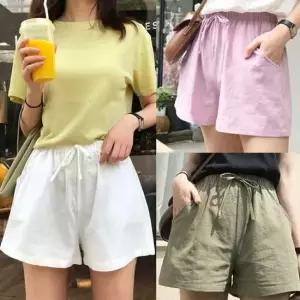 8컬러 일상템린넨반바지 밴딩바지 시그니처