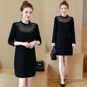 이쁘다요 진주 모임 니트 하객룩 레이스 롱티 원피스 WFLMPUQ