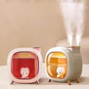 캐릭터 데스크 초음파 LED무드등 풍차 고양이 아보 라이프워터 온도표시