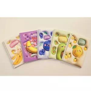 귀여운 과일 캐릭터 스프링 노트 5종세트 노트 줄무늬노트 학용품