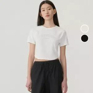 커버낫 여성 베이비핏 아치 쿠퍼로고 셔링 반팔 티셔츠 CO2502ST81 1651872