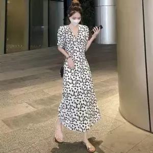 원피스 허리끈조절 날씬 시원한티셔츠 U넥티셔츠 WFLMTMO