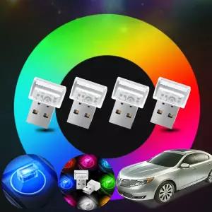 링컨 MKS 3.7 차량용 USB LED 무드등 7컬러 앰비언트 조명 4개