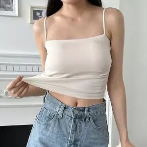 [하프클럽/알티피아]여자 크롭 스타일 캡내장 끈나시 1P 고품질 이너 얇은