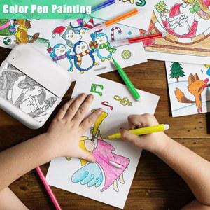 미니 열전사 프린터 스티커 접착 P용 57x30mm 롤 용지 13 컬러풀 자체