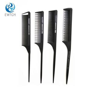 1PC 미용 탄소 빗 이발 정전기 방지 흰색 쥐 꼬리 전문 헤어 링 도구