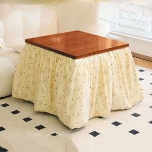 YQMHEZ 일본식 코타츠 테이블, 대나무 스토브 테이블 세트, 히터와 담요가 있는 난방 접이식 디자인 책상, 옷은 말릴 수 있습니다(80cm / 31.5인치)