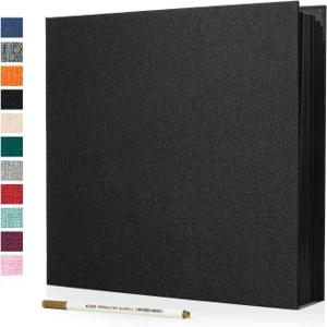 Spbapr 대형 사진 앨범 셀프 접착 리넨 커버 마그네틱 스크랩북 DIY 40페이지 4x5 4x6 5x7 8x10 금속 펜