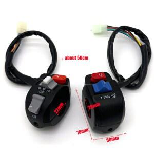 오토바이 바이크 핸들 바 점멸기 22MM 지시등 단추 7/8 스위치 전기 시동 인치 스쿠터 방향 자전거 모페드 비상등 경적