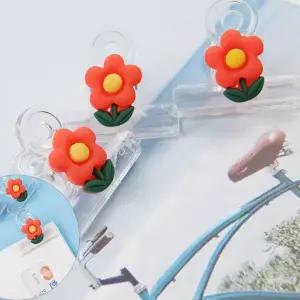 [셀러에이드]학교 회사 꽃모양 집게1P 플라스틱 소형 사무실 문서