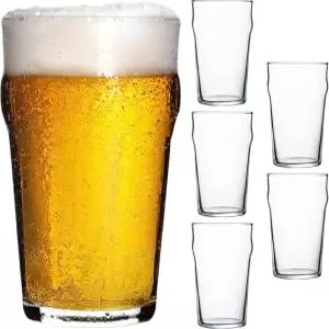Dlh 웨스턴 노닉 파인트 잔 20온스 스태커블 잉글리시 펍 맥주 6개 세트