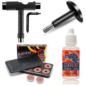 스피트파이어 버너 베어링 8팩, 리플렉스 스피드 윤활유, 베어링 프레스/풀러 및 유닛 스케이트보드 도구 포함