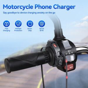 오토바이 바이크 시거잭 방수 소켓 핸드폰 콘센트 C타입 전원 충전기 고속 ANCHTEK 포트 12V 모바일 USB 플러그 멀티