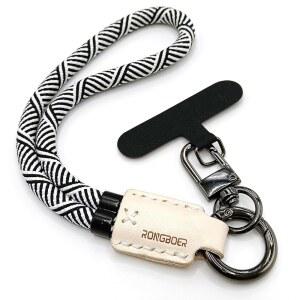 롱보어 핸드메이드 소가죽 휴대폰 손목 스트랩, 유니버설 조절식 키 랜야드, 스타일리시한 여성용 손목시계 열쇠고리