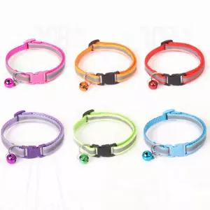 고양이 야간산책 안전목걸이 반사줄 방울 이름표 조절 분실방지