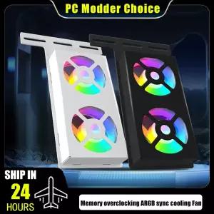 메모리 오버클로킹 쿨러 5V ARGB MB AURA SYNC 냉각 팬X2 PWM RAM 히트싱크 블랙화이트