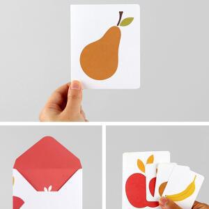 푸르츠 과일 그림 카드 이쁜 엽서 기념일 축하 레터 포스트카드 봉투 세트