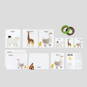 동물 그림 카드 ?서 예쁜 초대장 축하 감사 인사말 레터 봉투 카드 세트