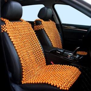 HomDSim 자동차용 천연 목재 비즈 시트 커버, 자동차 트럭용 편안한 마사지 쿨 나무 쿠션 매트, 운전 중에 등이 땀이 나지 않도록 보호