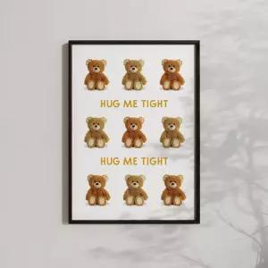 뉴트로펜슬 가을 테디베어 곰돌이그림 9마리 패턴 키치 감성 포스터(엽서 추가 증정)