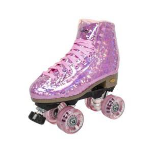 Sure-Grip 프리즘 플러스 유니 롤러 스케이트 | 62mm 78A 우레탄 모션 휠 ABEC 3 베어링, 록 나일론 플레이트 및 경량 알루미늄 트럭으로 제작 - 글리터 색상(실내 실외)