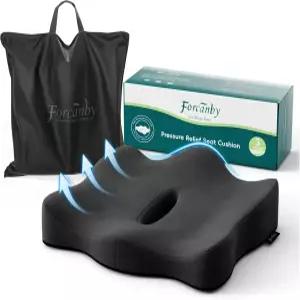 사무용 의자용 포칸비 시트 쿠션 압력 꼬리뼈 좌골 및 요통 를 위한 카시트 제트 블랙