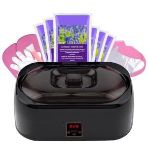 손과 발을 위한 파라핀 왁스 워머, 4000ml 워머 머신과 라벤더 향 6팩 포함, 발 관리 즐기기 (블랙)