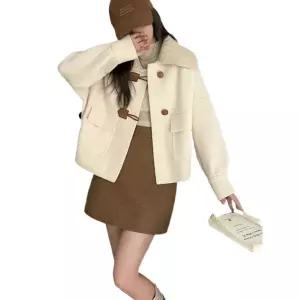 여성겨울반코트 오버핏 루즈핏 모직 하프 숏코트 빅사이즈