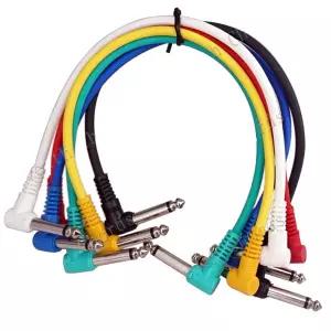 30cm 블랙 그린 화이트 옐로우 블루 기타 앰프 오디오 효과 페달 케이블 악기 액세서리 6 Pcs