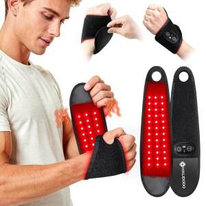 온열 및 마사지 기능이 보호대 발목 족관절용 비즈 무릎 패드가 컨트롤러 손목 테라피, 포함된 108 라이트 있는 조명 적외선 레드 손목용 손 랩 3000mAh
