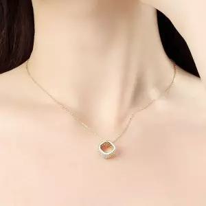 [콩심팥심]실버925 골드 큐빅 링 목걸이 여성은목걸이 여자은목걸이