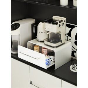 커피머신 받침대 다이 수납장 간식 수납 다크브라운 커피 머신 전자레인지 스탠드 3서랍