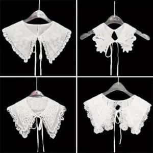 [라일리여성의류] Rly 가짜프릴레이스 넥카라 넥케이프 목카라 오픈칼라셔