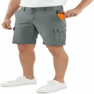 뉴욕 스레드 남성 카고 반바지 릴렉스 핏 코튼 캐주얼 워크 아웃도어 하이킹 여러 포켓 포함