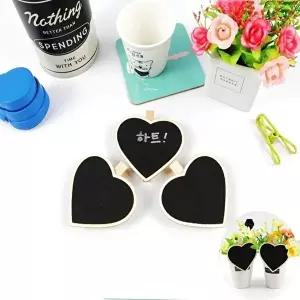 클립 집게형 하트모양 메모 블랙칠판 1P 보드 (KYR-WF31269)