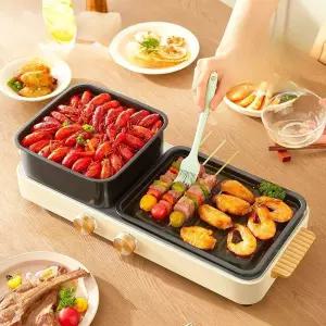 멀티쿠커 멀티그릴 가정용 캠핑용 전골 전기냄비 전기후라이팬 스테이크 바베큐 다용도 플레이트