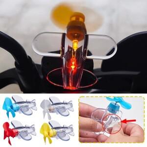 1개 바이크 오토바이 전기 LED 컬러풀 라이트 회전 가능 에어플레인 풍력 장식 자동차 자전거